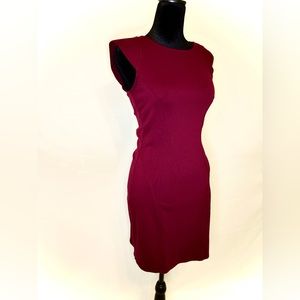 Maroon Knee length Dress - M(8-10) Soft, stretch material